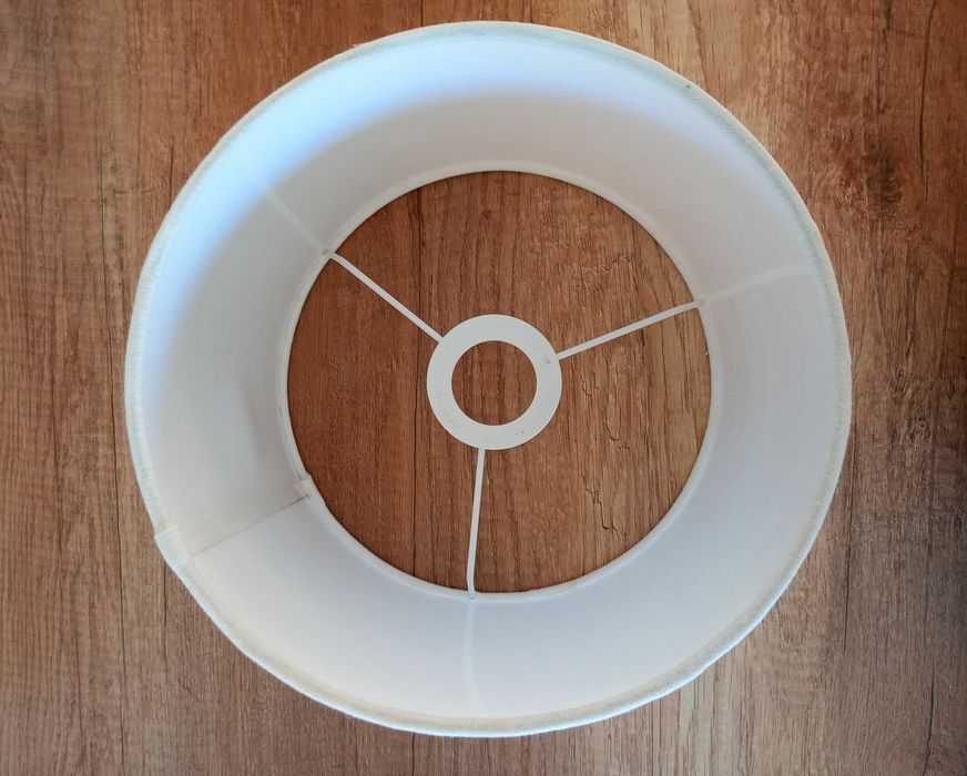 Abażur tekstylny cylinder walec - klosz biały płótno 23 cm