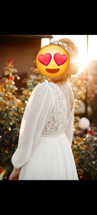 Suknia ślubna boho rustykalna off white