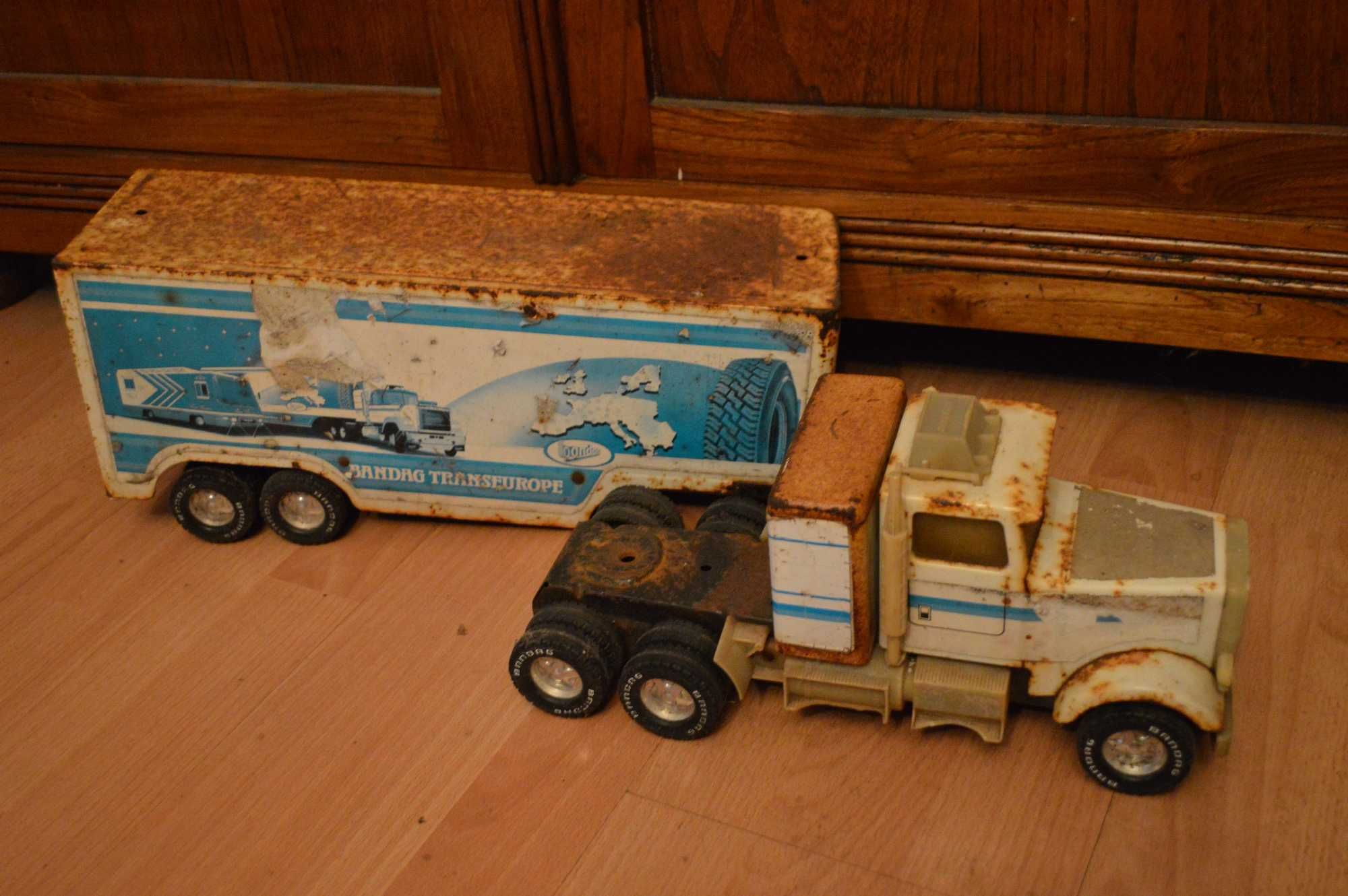 blaszana zabawka samochod metalowy stara zabawka duza ciężarówka dlug