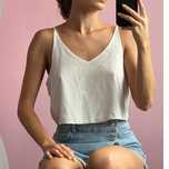 Bikbok Crop top krótka bluzka bluzeczka letnia na lato lekka mgiełka