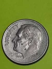 Монета ONE DIME United States of America 2000 год D