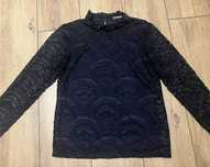 Granatowa bluzka koronkowa z długim rękawem Vila clothes 36