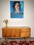 Komoda PRL sideboard Swarzędz lata 60 orzech mat vintage kolekcje