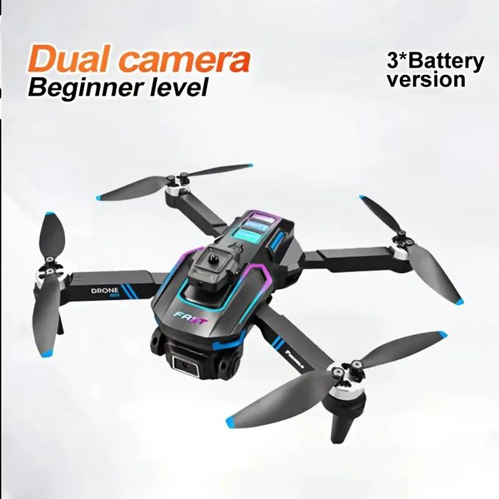 Nowy dron z podwójnymi kamerami 3 AKUMULATORY obrót 360, światła Led