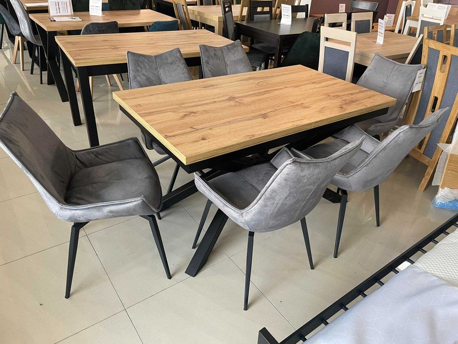 (104L)  Stół pająk rozkładany + 6 krzeseł Bilbao, 2499 zł nowe