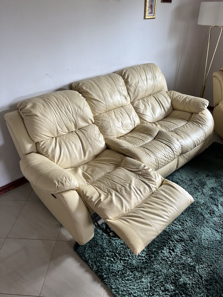 Kanapa sofa fotel zestaw skora naturalna