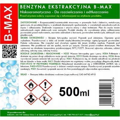 Benzyna Ekstrakcyjna W Aerozolu B-Max Spray 500Ml