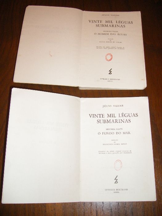 Livros 20000 léguas submarinas, de Júlio Verne, Ed. Livraria Bertrand