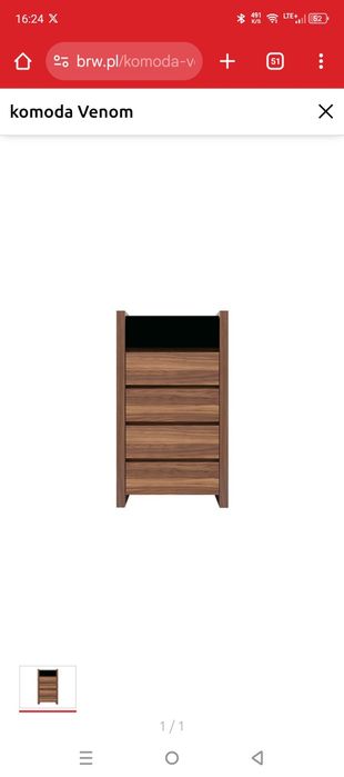 Zestaw mebli VENOM BRW – 2 witryny podświetlane, szafka RTV, komoda –