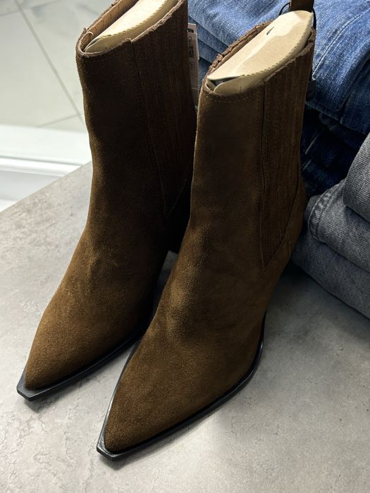 Казаки Zara натуральна замша