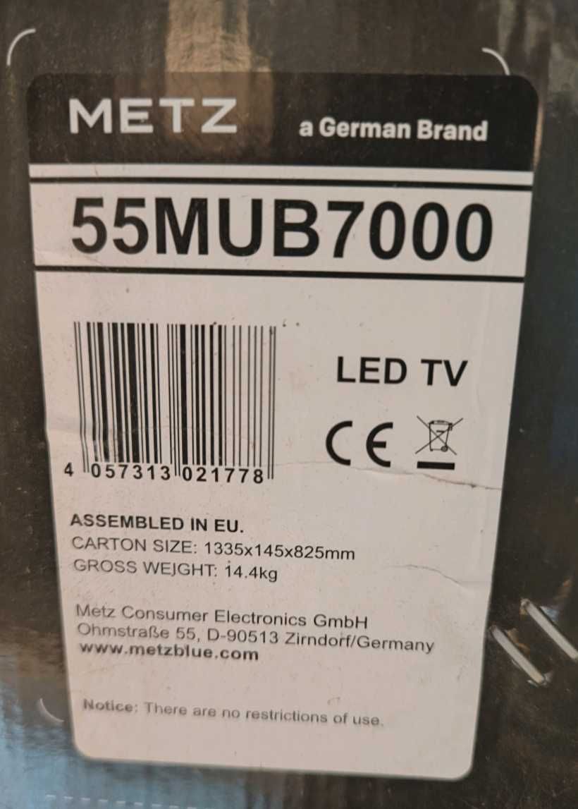 Telewizor 55" 4K METZ 55MUB7000 Android