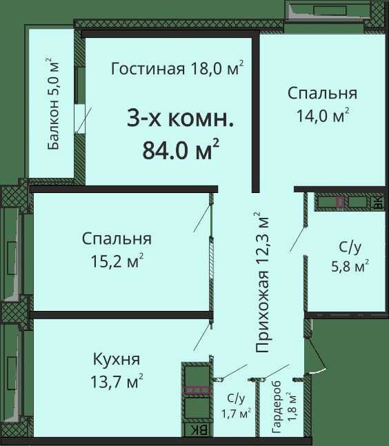 Шикарная 3-комнатная квартира в ЖК"Омега" с красивым видом