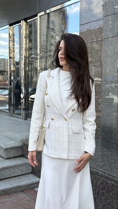 Твідовий білий жакет