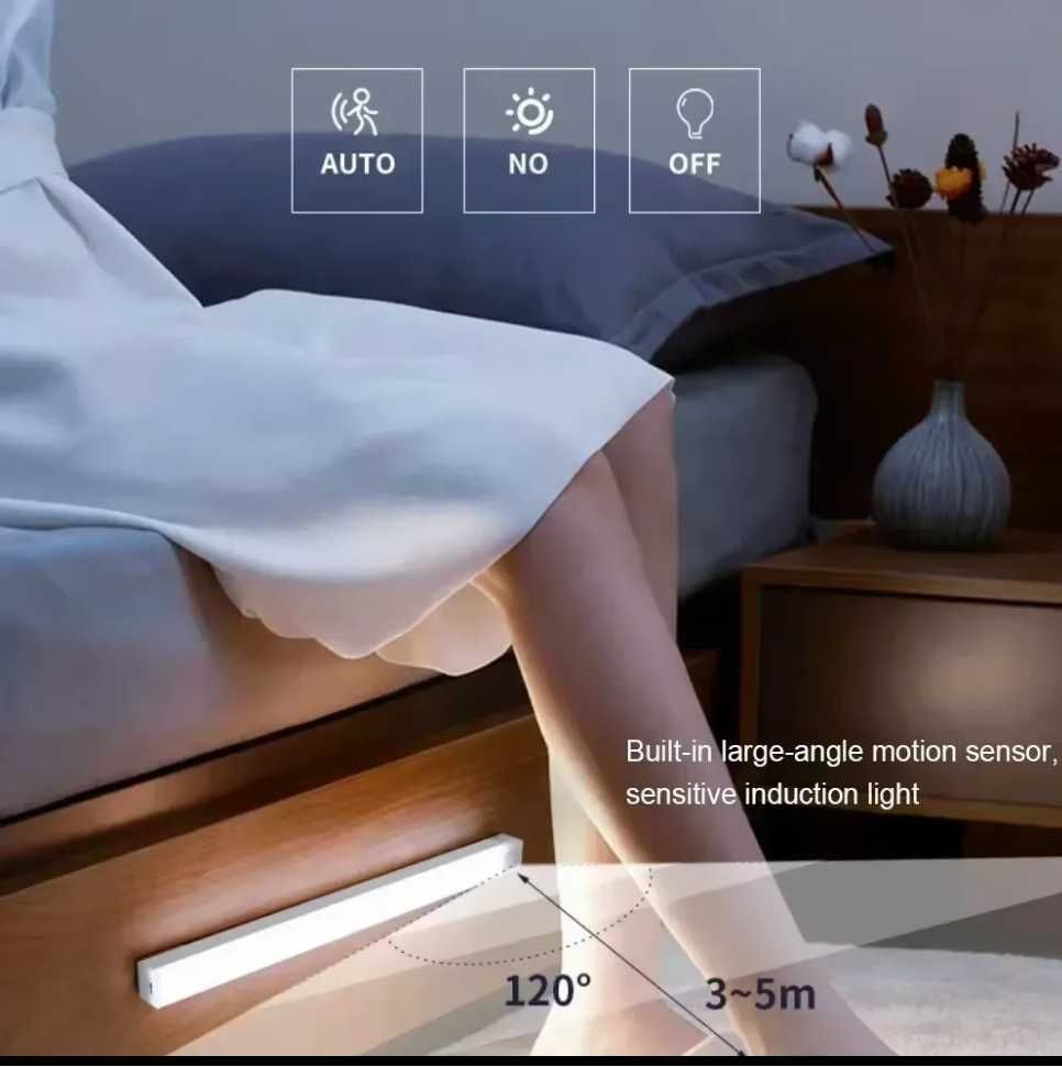 LED светильник,  беспроводной, аккумуляторный с датчиком движения 30см