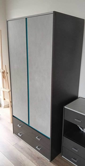 Szafa szara, niebieska, dziecięca lub dla nastolatka