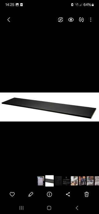 Blat laminowany czarny gr. 38 mm