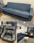Sofá cama com Baú + duas Poltronas