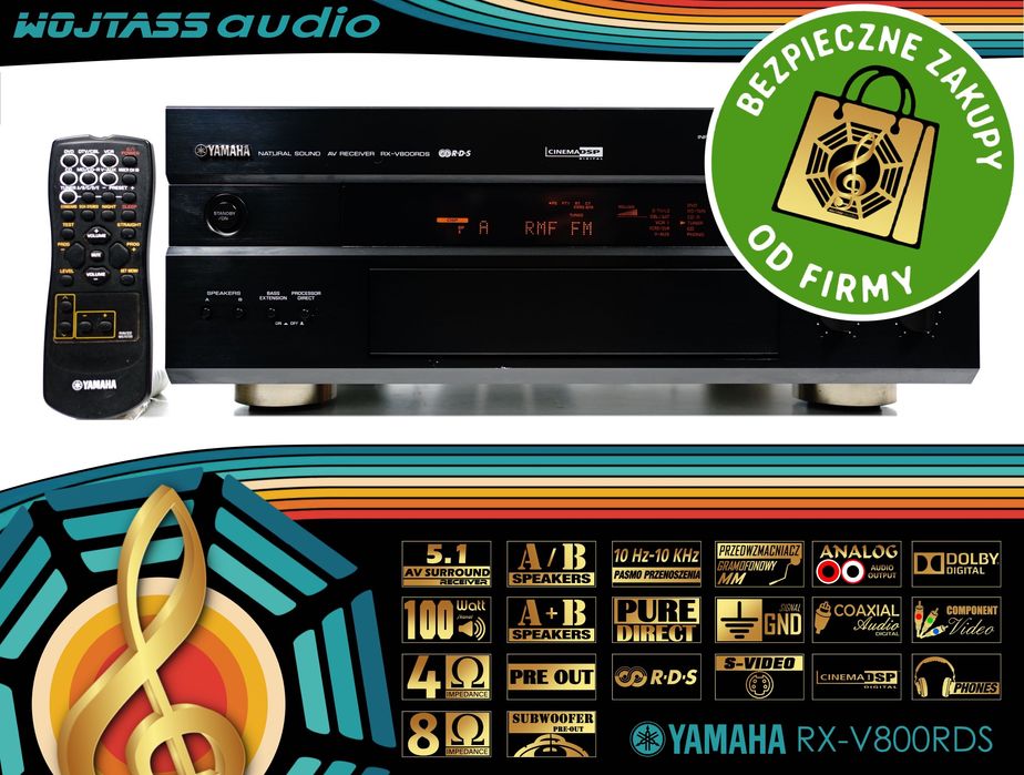 Potężny amplituner kina YAMAHA RX-V800RDS kl.PREMIUM tuner 5.1 Pre Out