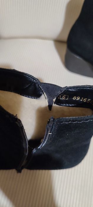 Rieker czarne botki za kostkę r.36