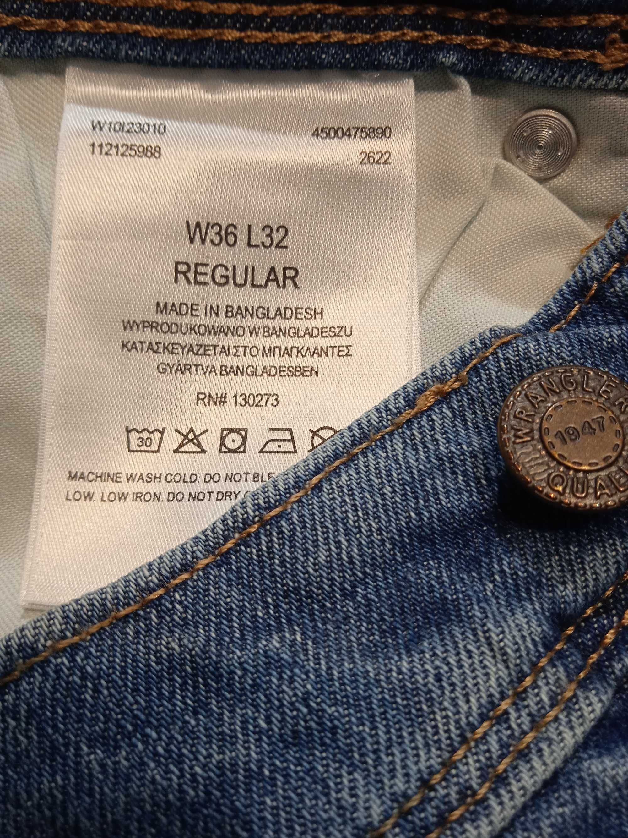 Wrangler Regular Nowe męskie spodnie jeansy W36 L32