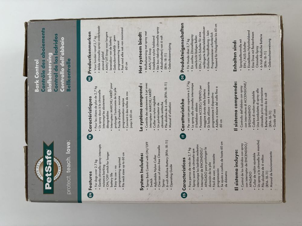 Obroża antyszczekowa ze sprayem – PetSafe Basic Spray Bark Control