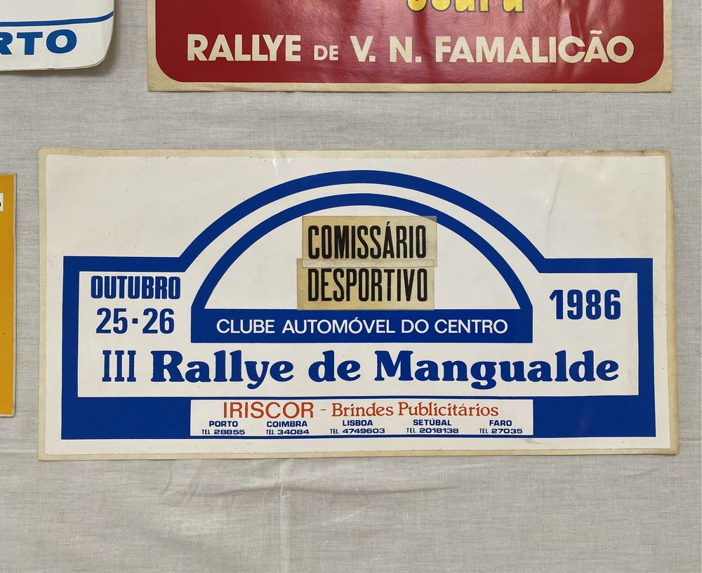 Autocolantes antigos Rali Rally Mangualde Baião Famalicão Alvarinnho