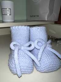 Пінетки для немовлят взуття вʼязані голубі English home