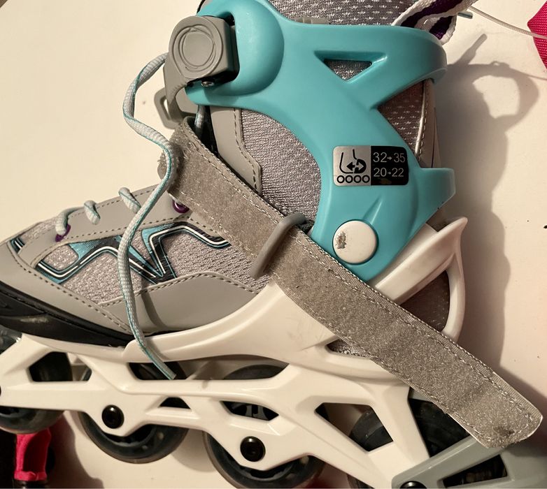 Patins de crianca oxelo Fit 3 tamanho 32-35 mais protecoes