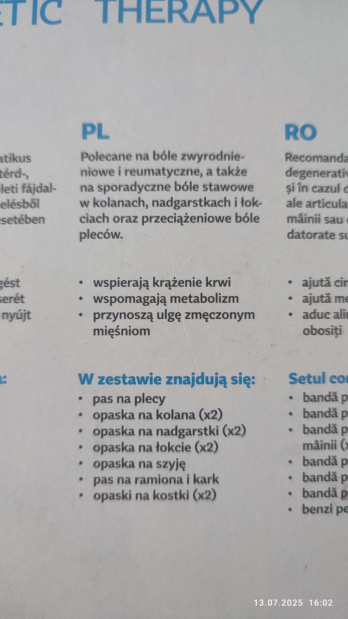 Zestaw do terapii magnetycznej