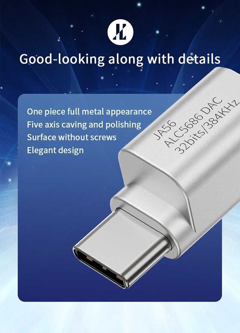 Przetwornik DAC 32bit Jcally JA56 Dac/Amp Realtek ALC5686