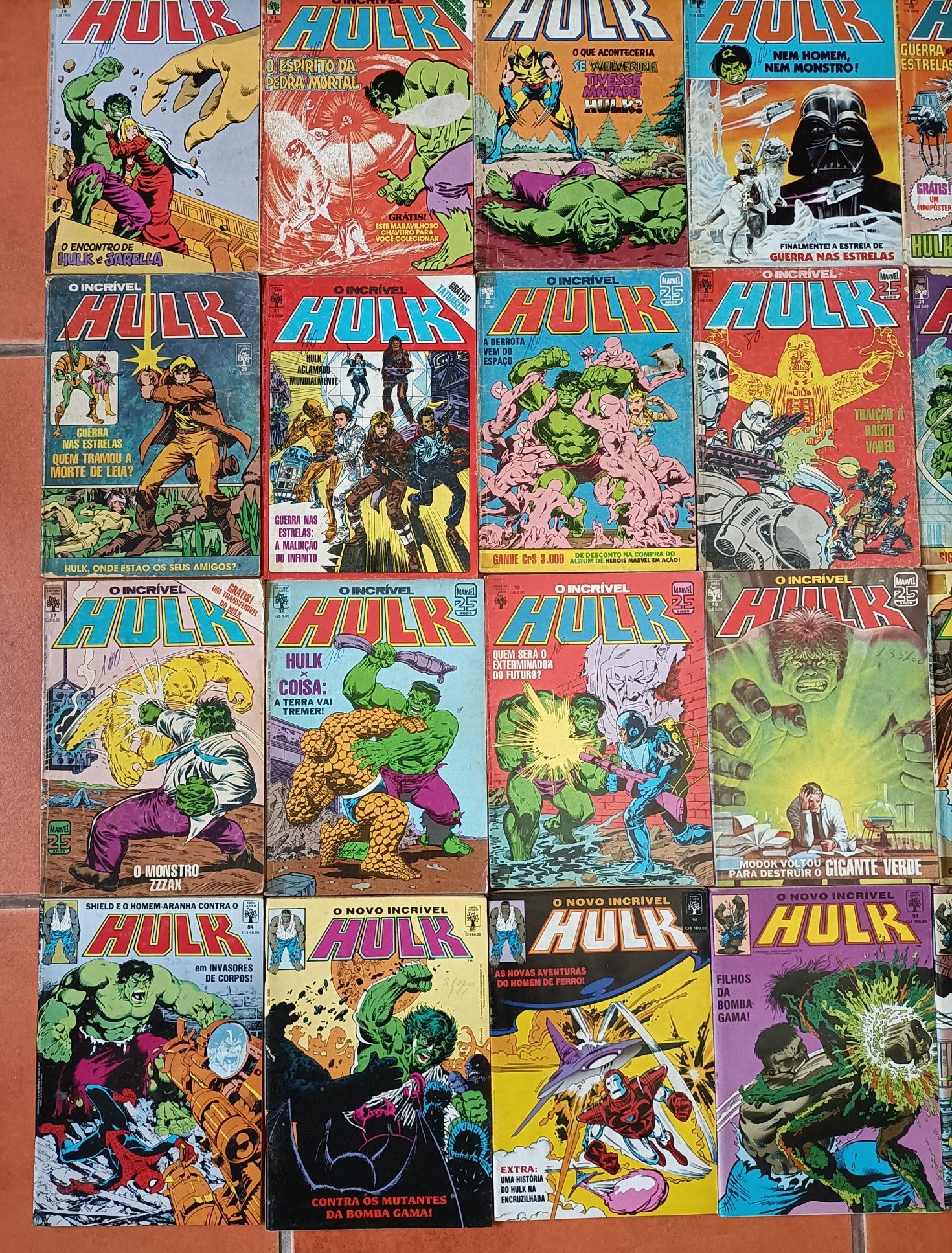 71 Livros de Hulk, Capitão América, Wolverine e X-Men da Abril
