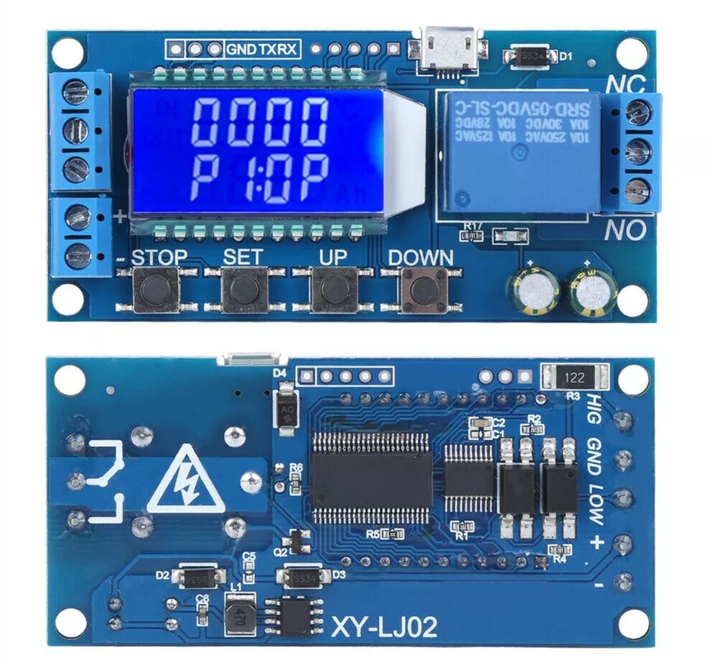 Модуль XY-LJ02 Циклічний таймер затримки з ЖК-дисплеєм, реле часу