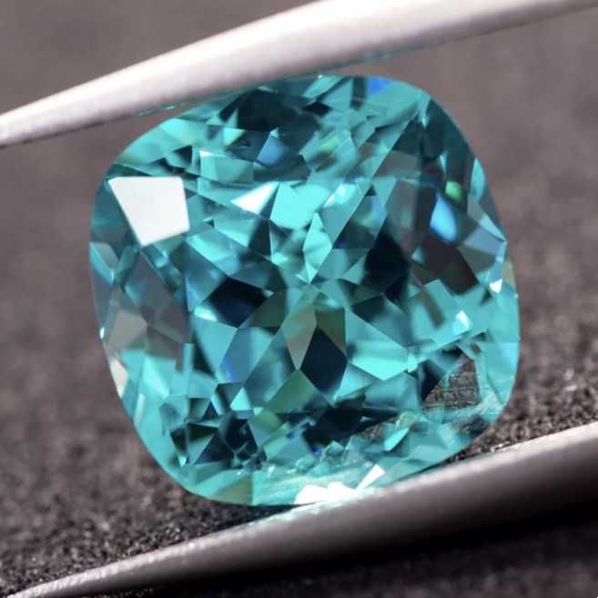 Szafir Naturalny Hodowlany Paraiba 5x5x3,1mm 0,907CT Certyfikat !