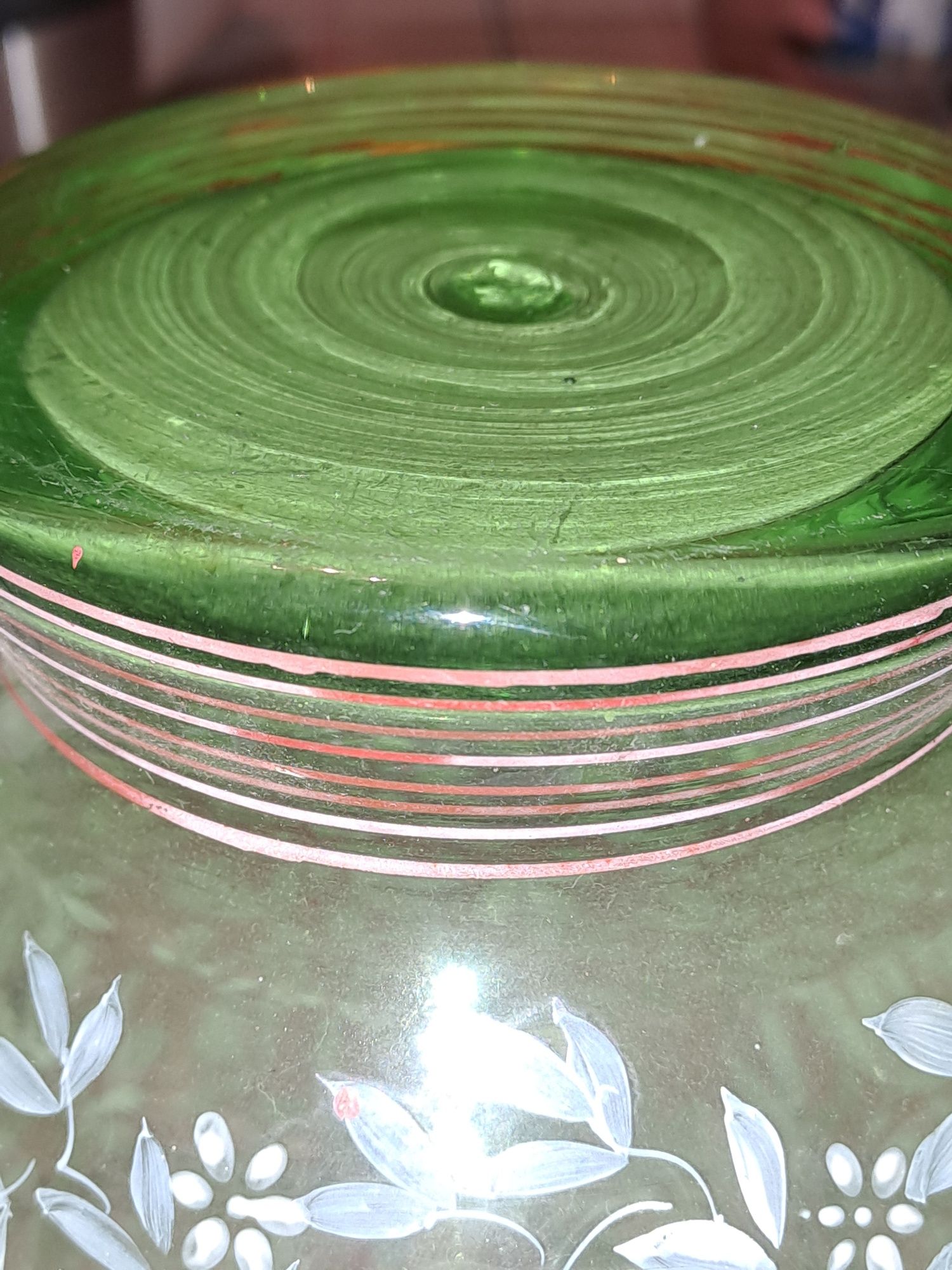 Magnifico jarrao sec19 vidro verde urânio
