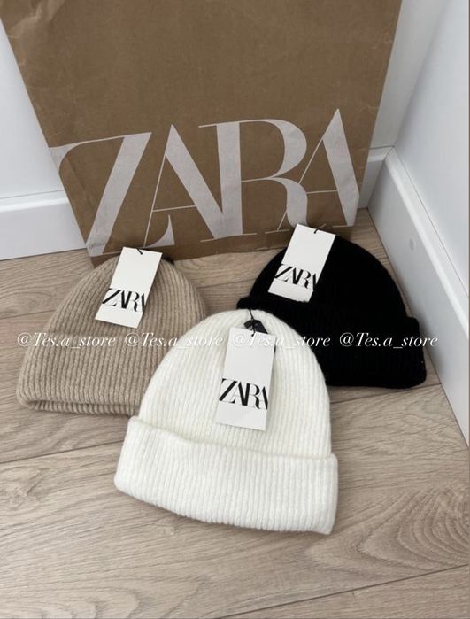 Шапка біні zara з шерстю