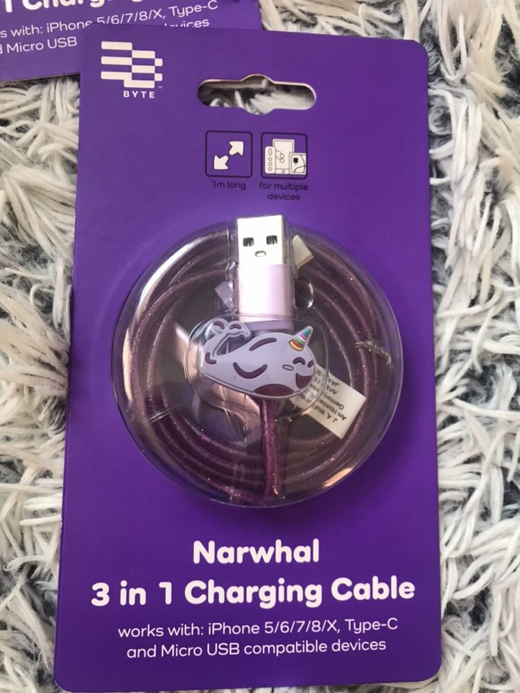 Kabel usb 3 in 1 typ C mikro USB Iphone 5/6/7/8/X - ostatnie 2 szt