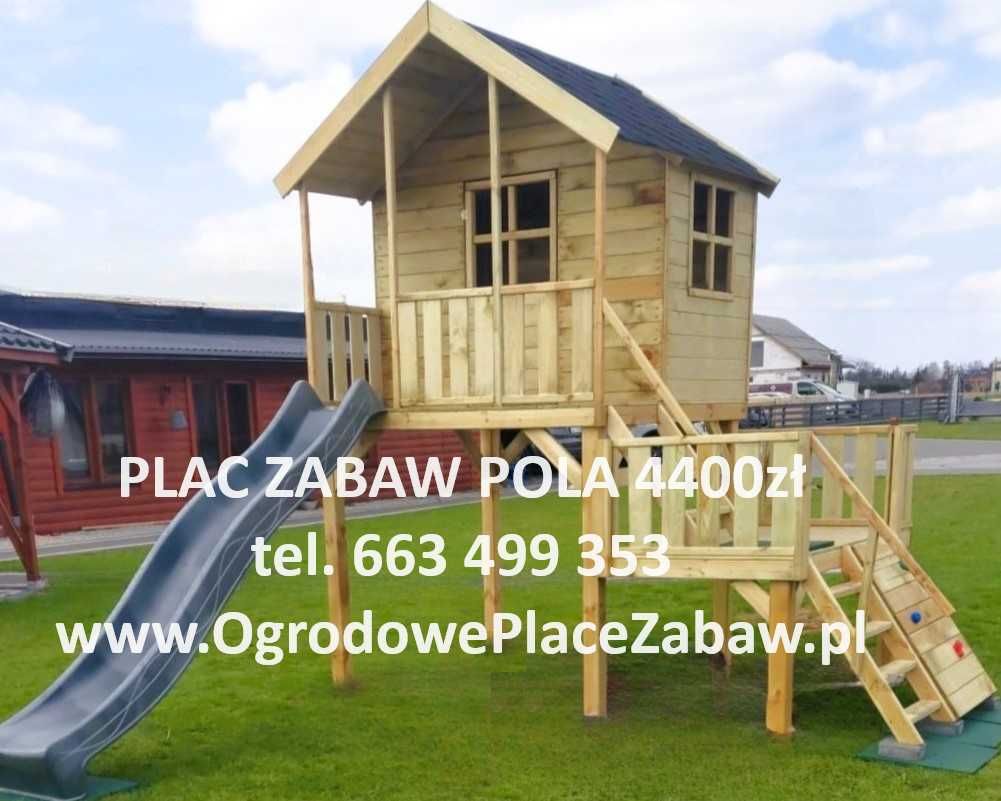 SEZONOWA OBNIŻKA, BEZ CZEKANIA drewniany PLAC ZABAW, 2 huśtawki, ślizg