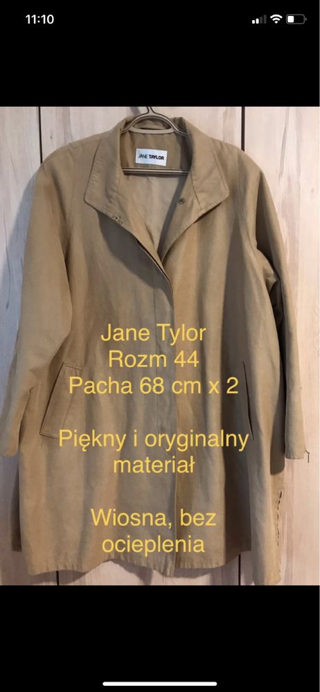 Jane Tylor 44 damski lekki płaszcz wiosna szlafrokowy