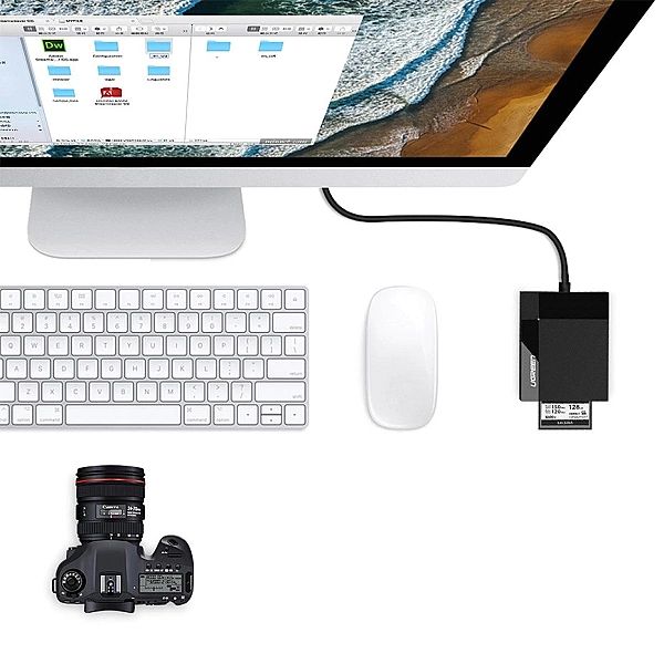 Ugreen czytnik kart pamięci USB 3.0 SD / micro SD / CF / MS czarny (30