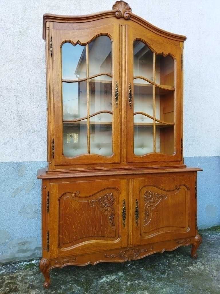 Witryna Ludwik dębowa serwantka rzeźbiona