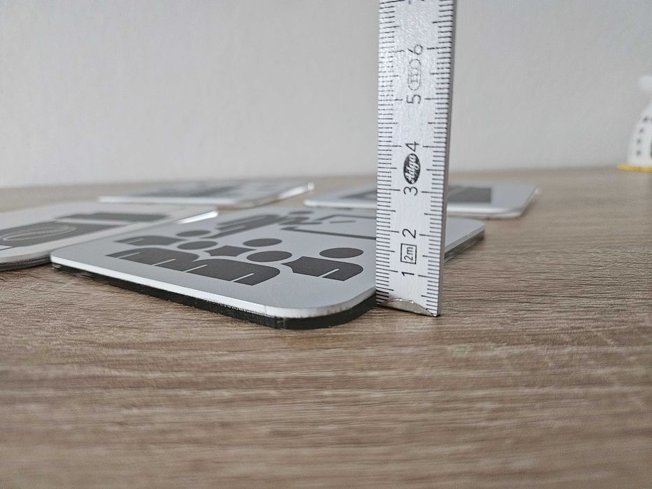 Zestaw 4 tabliczki okolicznościowe, miasto kawa sklep uczelnia 13x13cm