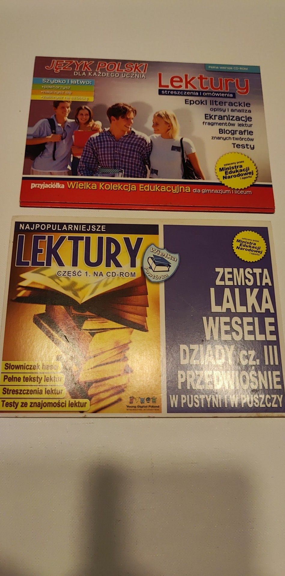 Płyty z opracowaniem lektur- język polski