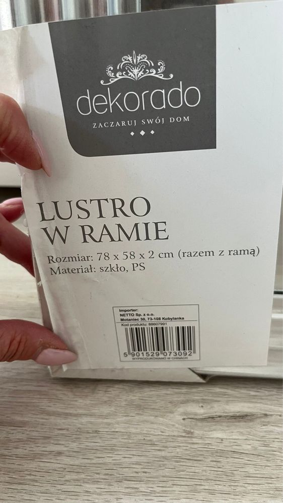 lustro scienne srebrne