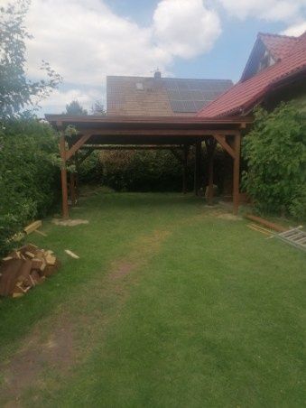 Wiata zadaszenie tarasu garaż taras daszek dach nad tarasem altana