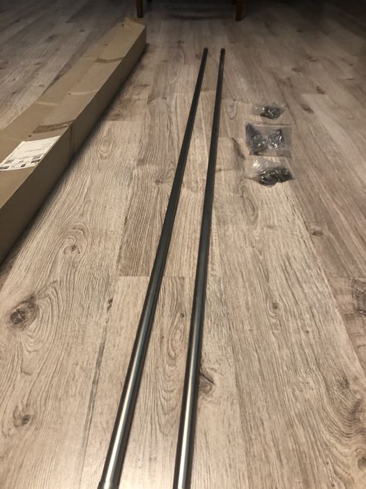 Podwójny karnisz, srebrny 200cm. Odbiór osobisty.