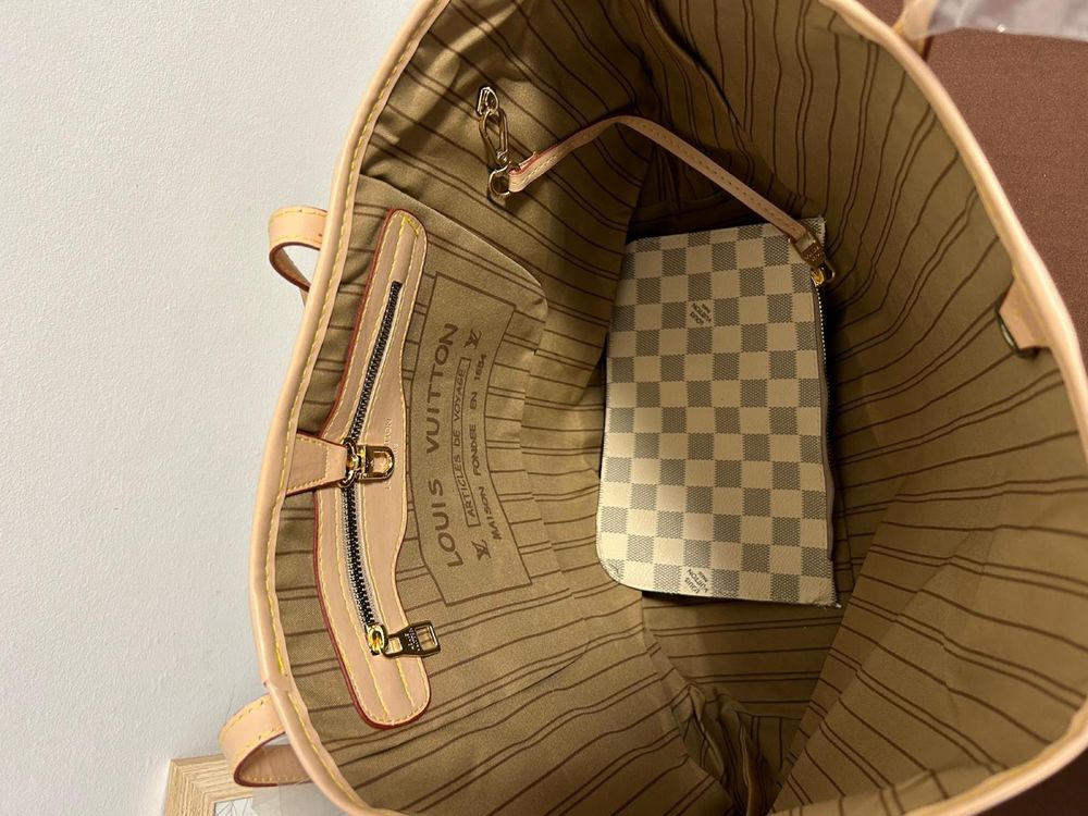 Torebka shoperka louis vuitton neverfull skórzana