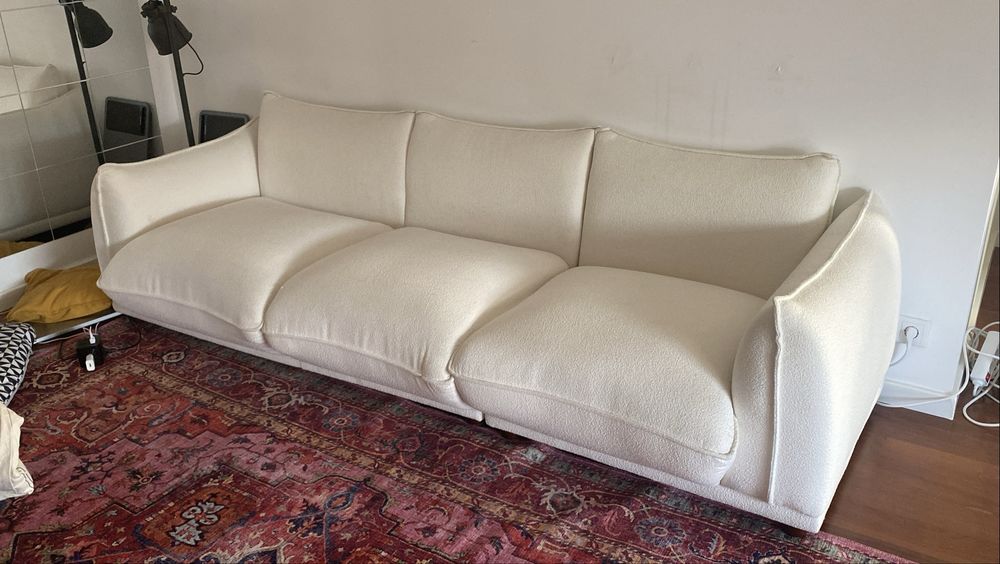 Sofá branco de chenille