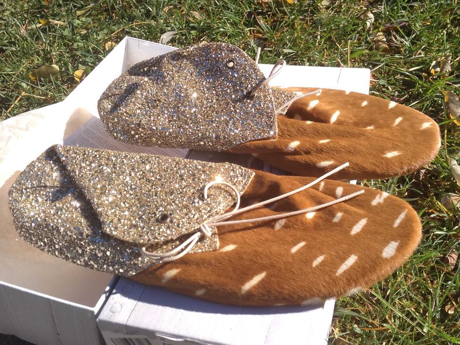 Anniel 38 nowe buty złote animal print sarenka sarna bambi