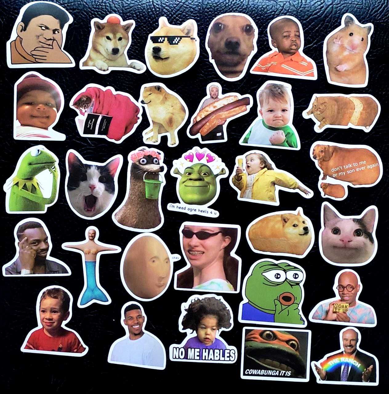 Наклейки стикеры с популярными героями интернет мемов 50 шт.