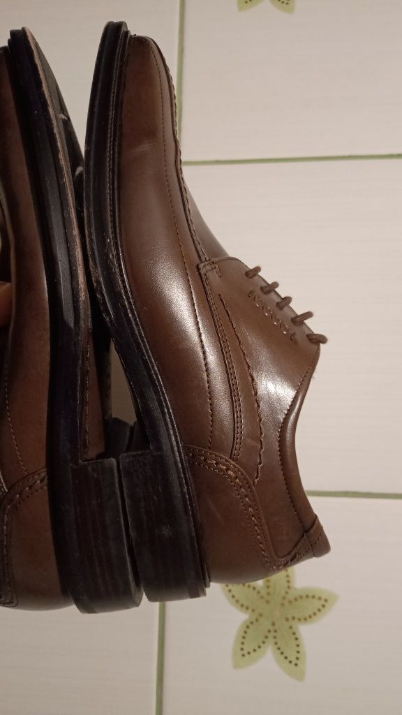 ECCO  Duńskie eleganckie męskie półbuty skórzane, 100% Skóra, Roz. 40